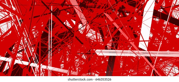 Abstract geometric illustration with random, chaotic elements