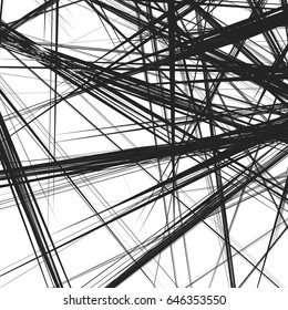 Abstract geometric illustration with random, chaotic elements