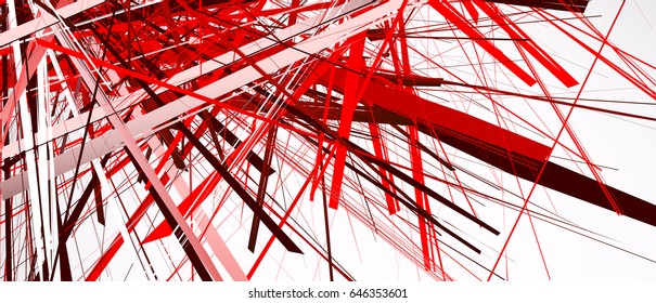 Abstract geometric illustration with random, chaotic elements