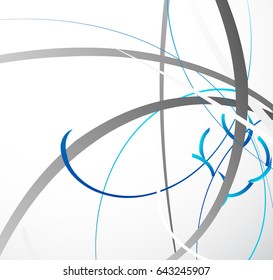 Abstract geometric illustration with random dynamic lines. Abstract digital art.