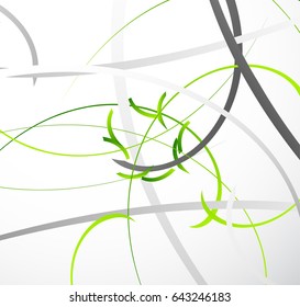 Abstract geometric illustration with random dynamic lines. Abstract digital art.