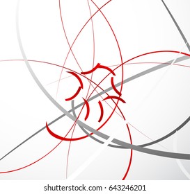 Abstract geometric illustration with random dynamic lines. Abstract digital art.