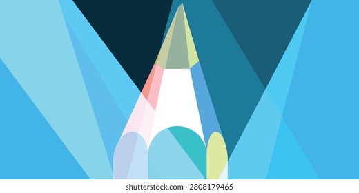 Abstract geometric illustration of a sharpened pencil tip icon