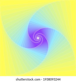 abstrakte geometrische Abbildung, spiralförmige Linien in Form eines Quadrats