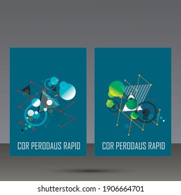 Imagen geométrica abstracta. Está rodeado de hermosas piezas de diseño. plantilla de formato A4