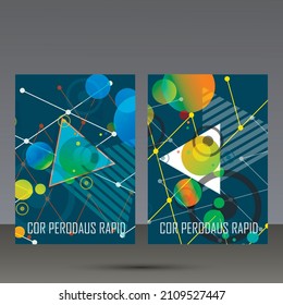 Imagen geométrica abstracta. Está rodeado de hermosas piezas de diseño. plantilla de formato A4