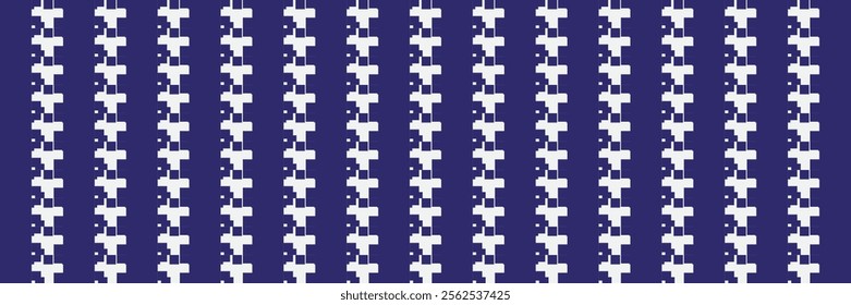 Abstract Geometric Indigo and White Pixelated Pattern