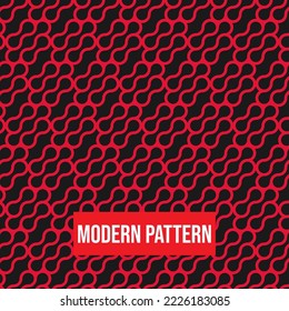 Abstract geometric infinity pattern with circle pattern seamless vector background. Red and Black texture can be used in cover design, book design, poster, cd cover, flyer, website backgrounds or ads