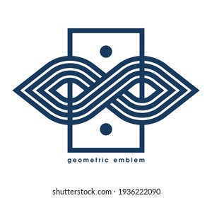 Abstract geometric infinity shaped vector logo isolated on white, infinite linear graphic design modern style symbol, eternity line art geometrical shape emblem or icon.