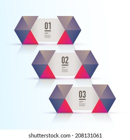 Abstract geometric infographic text box design with colorful triangles  Eps 10 stock vector illustration 