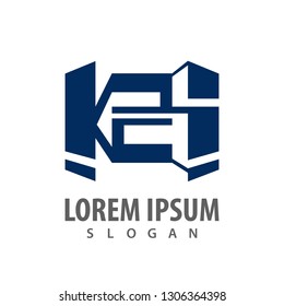 Abstract geometric initial KAS logo concept design. Symbol graphic template element vector