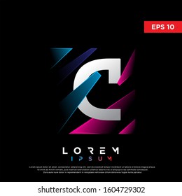 abstract geometric initial letter c logo. modern icon, template design