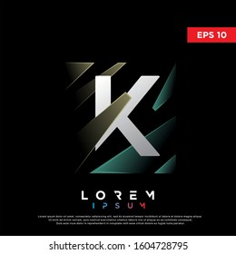 abstract geometric initial letter k logo. modern icon, template design