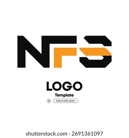 Abstract Geometric Initial NFS Letter Brand Identity Company Logo Design