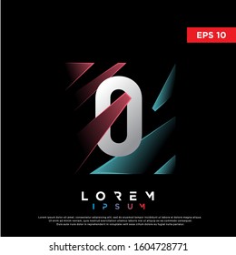 abstract geometric initial number 0 logo. modern icon, template design