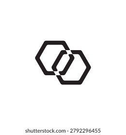Abstract geometric interlocking hexagons logo design vector icon. Minimalist segmented blockchain link symbol template for tech branding, data connection, and crypto identity. Abstract geometric interlocking hexagons logo design vector icon. Minimalist segmented blockchain link symbol template for tech branding, data connection, and crypto identity.