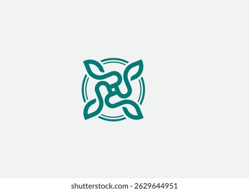 Abstract geometric intertwined shapes logo design vector illustration
