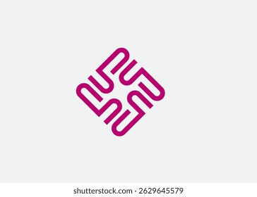 Abstract geometric intertwined shapes logo design vector illustration