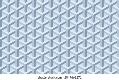 Abstract geometric isometric background. Volumetric gray lattice op art illusion. Flat vector illustration. Can be used for wallpaper, wrapping, web page design, business card template 