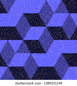 Abstract geometric isometric cube seamless pattern