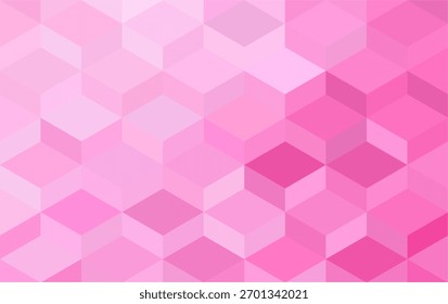 Cubos Isométricos Geométricos Abstratos em Tons Rosa