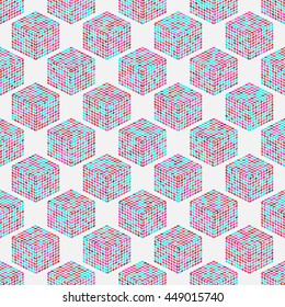Abstract geometric isometric seamless pattern. Vector illustration