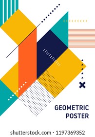 Abstract geometric isometric shape layout design template background modern art style. Design element can be used for poster, backdrop, publication, brochure, flyer, advertising, vector illustration
