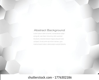 Abstract geometric or isometric tile honeycomb texture white and gray polygon or low poly vector technology concept background. EPS10 illustration style design.