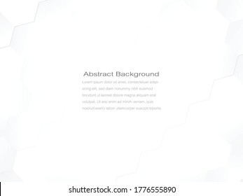 Abstract geometric or isometric tile honeycomb texture white and gray polygon or low poly vector technology concept background. EPS10 illustration style design.
