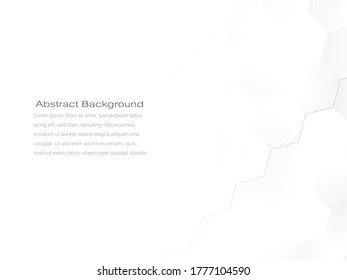 Abstract geometric or isometric tile honeycomb texture white and gray polygon or low poly vector technology concept background. EPS10 illustration style design.