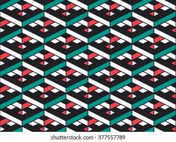 Abstract geometric isometric vector seamless pattern background