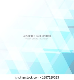 Abstract geometric or isometric white and blue polygon or low poly vector technology business concept background. EPS10 illustration style design.