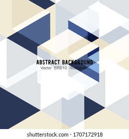 Abstract geometric or isometric white and blue polygon or low poly vector technology business concept background. EPS10 illustration style design.