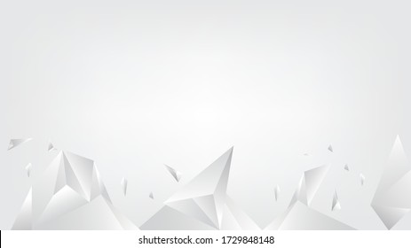 Resumen del fondo del concepto de tecnología de vectores de polos bajos o polígonos geométricos o isométricos blancos y grises. Diseño de estilo de ilustración EPS10.