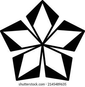 Resumen de la forma geométrica de flor de cometa, vector diseño moderno y contemporáneo en una ilustración glifo para web e impresión.