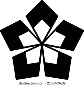 Resumen de la forma geométrica de flor de cometa, vector diseño moderno y contemporáneo en una ilustración glifo para web e impresión.