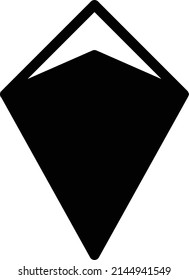 Abstract geometric kite shape, vector modern and contemporary design in a glyph illustration for web and print.