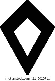 Abstract geometric kite shape, vector modern and contemporary design in a glyph illustration for web and print.