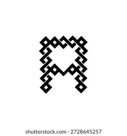 Abstract Geometric Knotwork Letter A Symbol