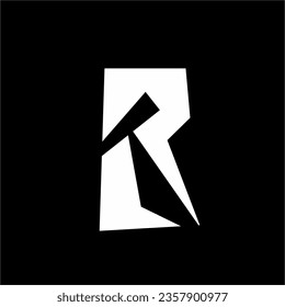 Abstract Geometric L R Letter Vector Design Logo