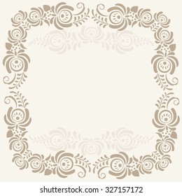 Abstract geometric lace pattern, vector beige background