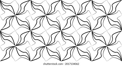 Abstract geometric lace pattern of wavy lines, stripes. Seamless pattern. Vector illustration 