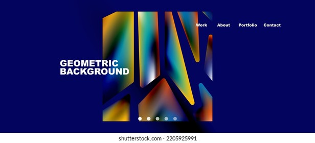 Abstract geometric landing page. Creative background for wallpaper, banner, background or web