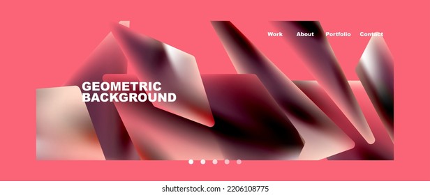Abstract geometric landing page. Creative background for wallpaper, banner, background or web