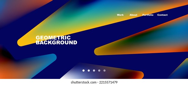 Abstract geometric landing page. Creative background for wallpaper, banner, background or web