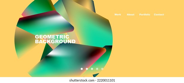 Abstract geometric landing page. Creative background for wallpaper, banner, background or web