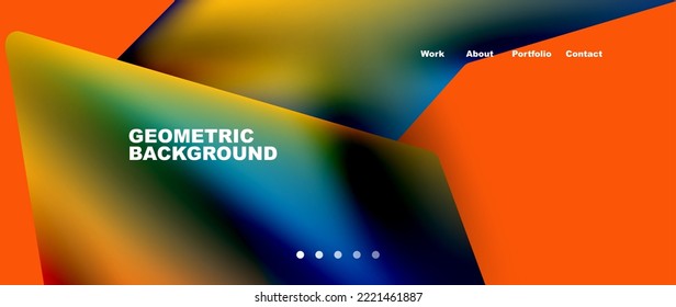 Abstract geometric landing page. Creative background for wallpaper, banner, background or web