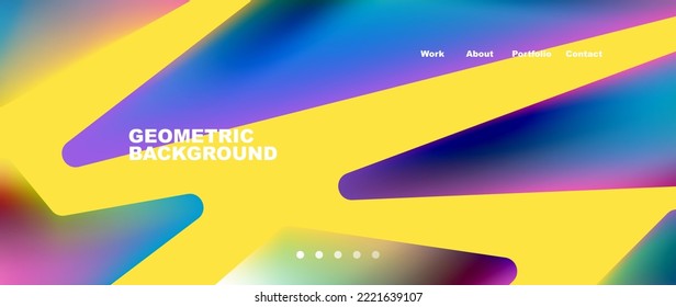 Abstract geometric landing page. Creative background for wallpaper, banner, background or web