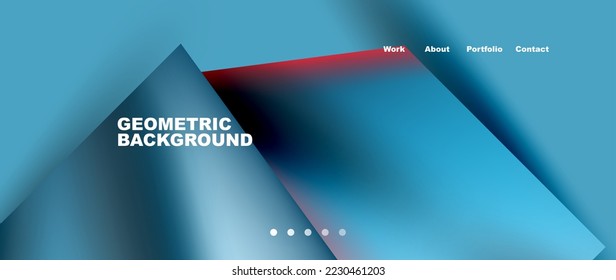 Resumen de la página de aterrizaje geométrico. Fondo creativo para fondo de pantalla, banner, fondo o web