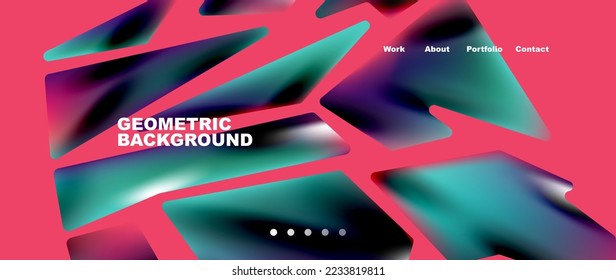 Abstract geometric landing page. Creative background for wallpaper, banner, background or web